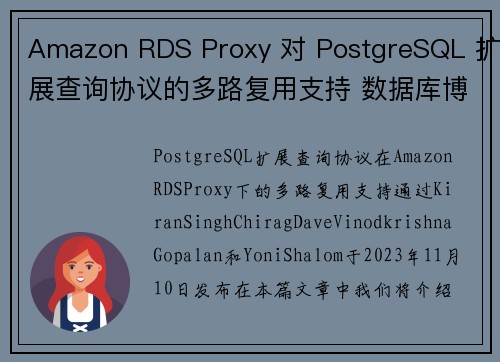 Amazon RDS Proxy 对 PostgreSQL 扩展查询协议的多路复用支持 数据库博客